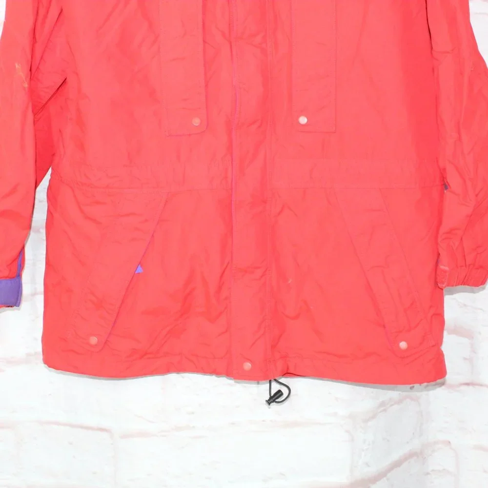 Patagonia Red Nylon Blend Lined Full Zip Windbreaker Hiking Jacket Size M - Picture 3 of 10